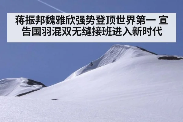 蒋振邦魏雅欣强势登顶世界第一 宣告国羽混双无缝接班进入新时代